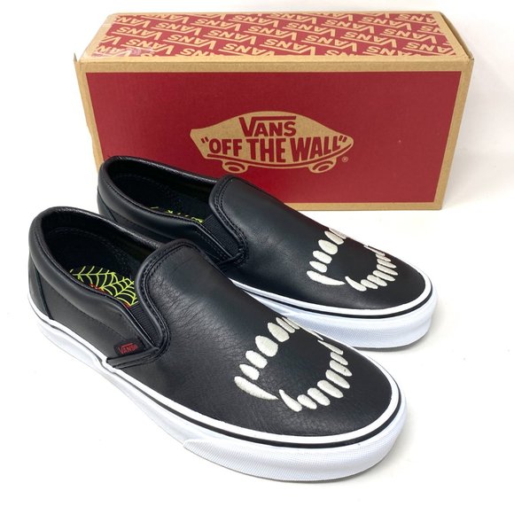 Vans Classic Slip On Skateboarding Black White Men's Size Leather VN000XG88MD - Picture 8 of 13